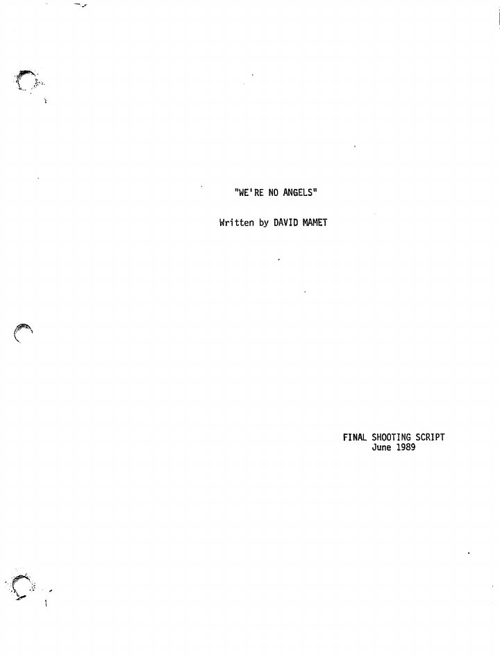 We're No Angels screenplay first page