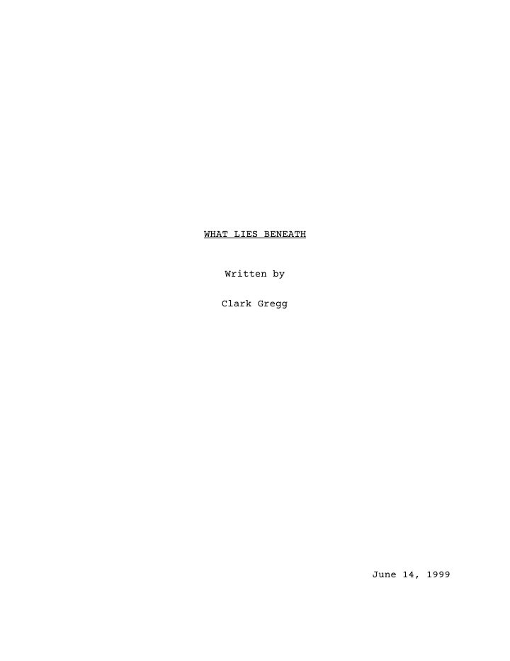 What Lies Beneath screenplay first page