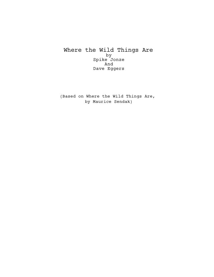 Where the Wild Things Are screenplay first page