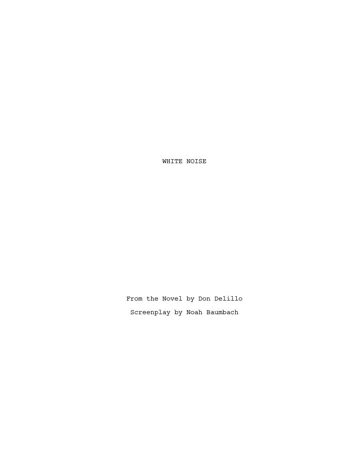 White Noise screenplay first page