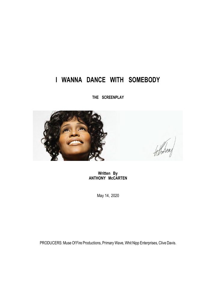 Whitney Houston: I Wanna Dance with Somebody screenplay first page