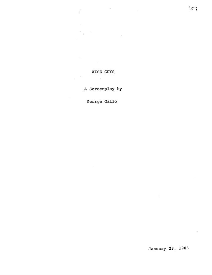 Wise Guys screenplay first page