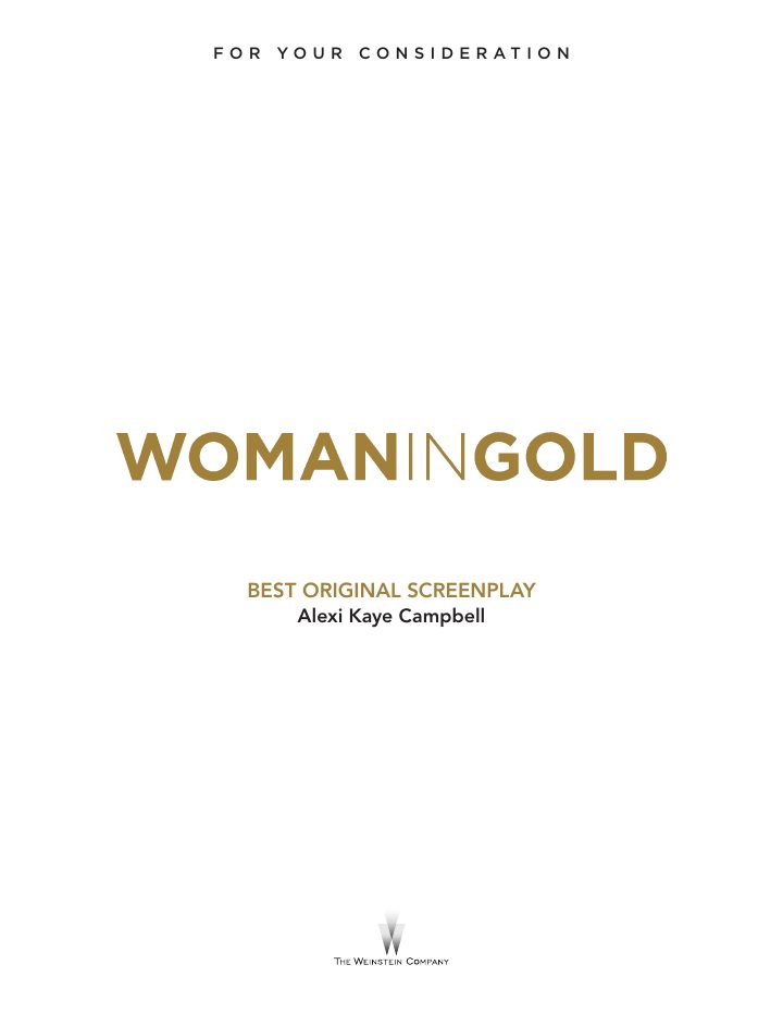 Woman in Gold screenplay first page