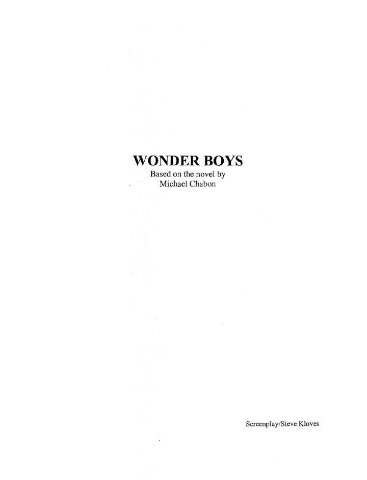 Wonder Boys screenplay first page