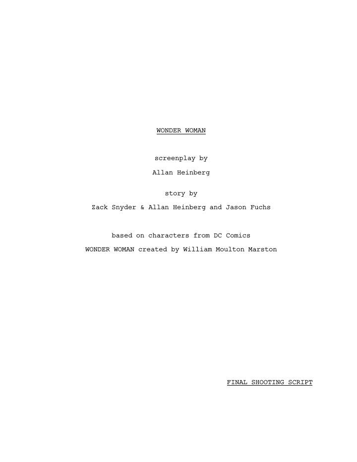 Wonder Woman screenplay first page