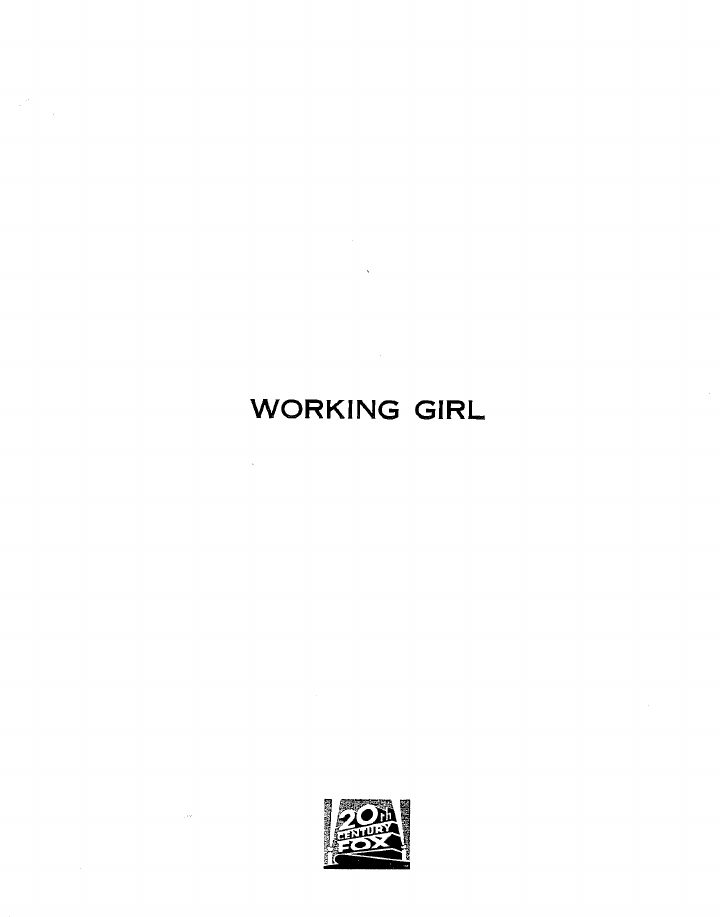 Working Girl screenplay first page