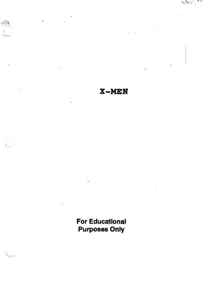 X-Men screenplay first page