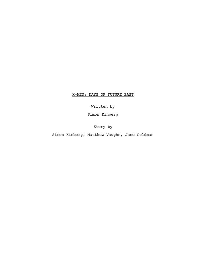 X-Men: Days of Future Past screenplay first page