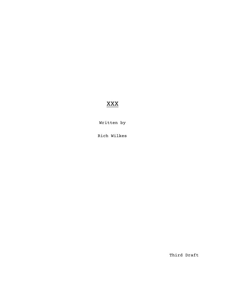 xXx screenplay first page