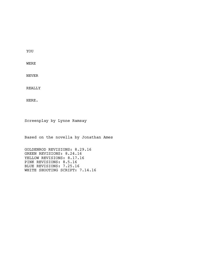 You Were Never Really Here screenplay first page