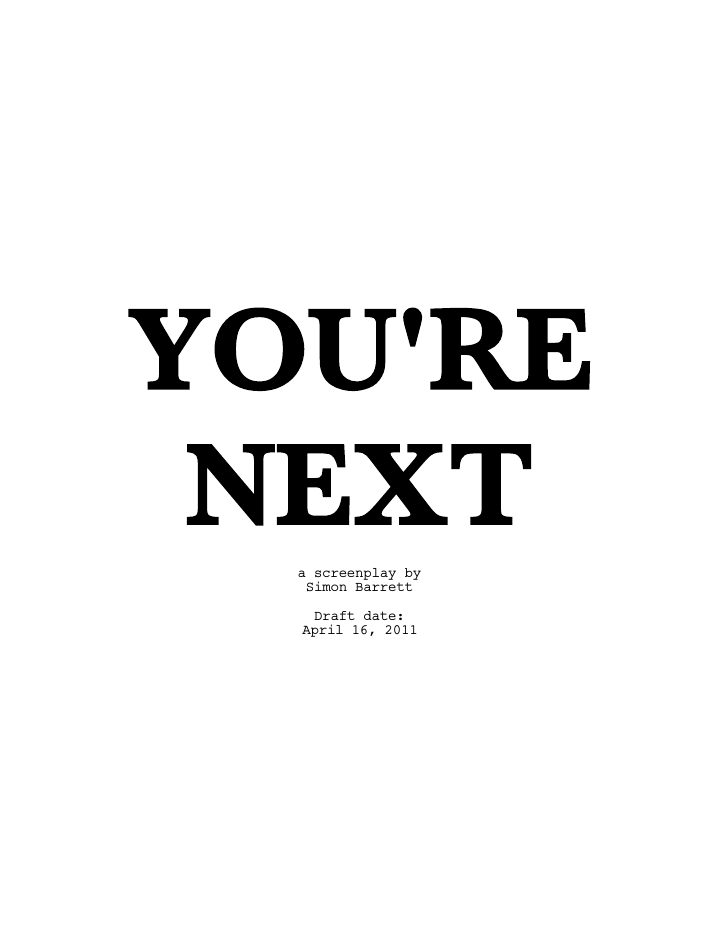 You're Next screenplay first page